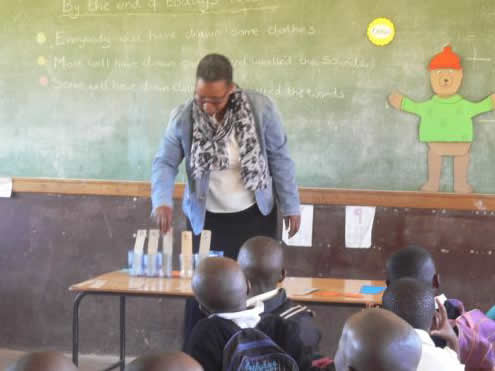 Dolen Cymru teachers delivering literacy training in Lesotho classrooms Dolen Cymru teachers delivering literacy training in Lesotho classrooms